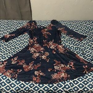 Dark blue floral dress